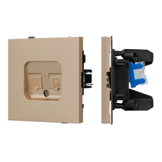 Изображение Двойная компьютерная розетка RJ-45 Cat.6 Arlight TENDO золото светлое матовый 054103